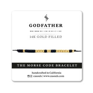 GODFATHER Morse Code Bracelet - Birthday Gift for Godfather, Newborn Baby Gift, Baby Shower Gift - Men Morse Code Beaded Bracelet - &quot;Drew&quot;