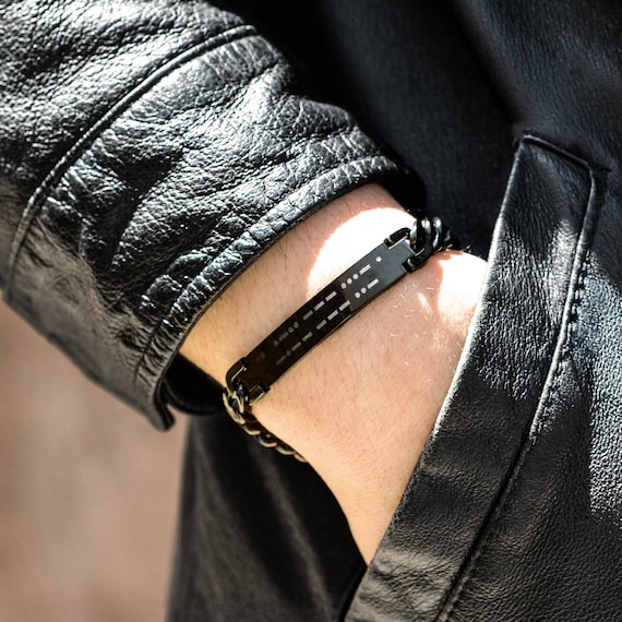 Buy CUSTOM Morse Code Men Bracelet father s Day Gift for Boyfriend