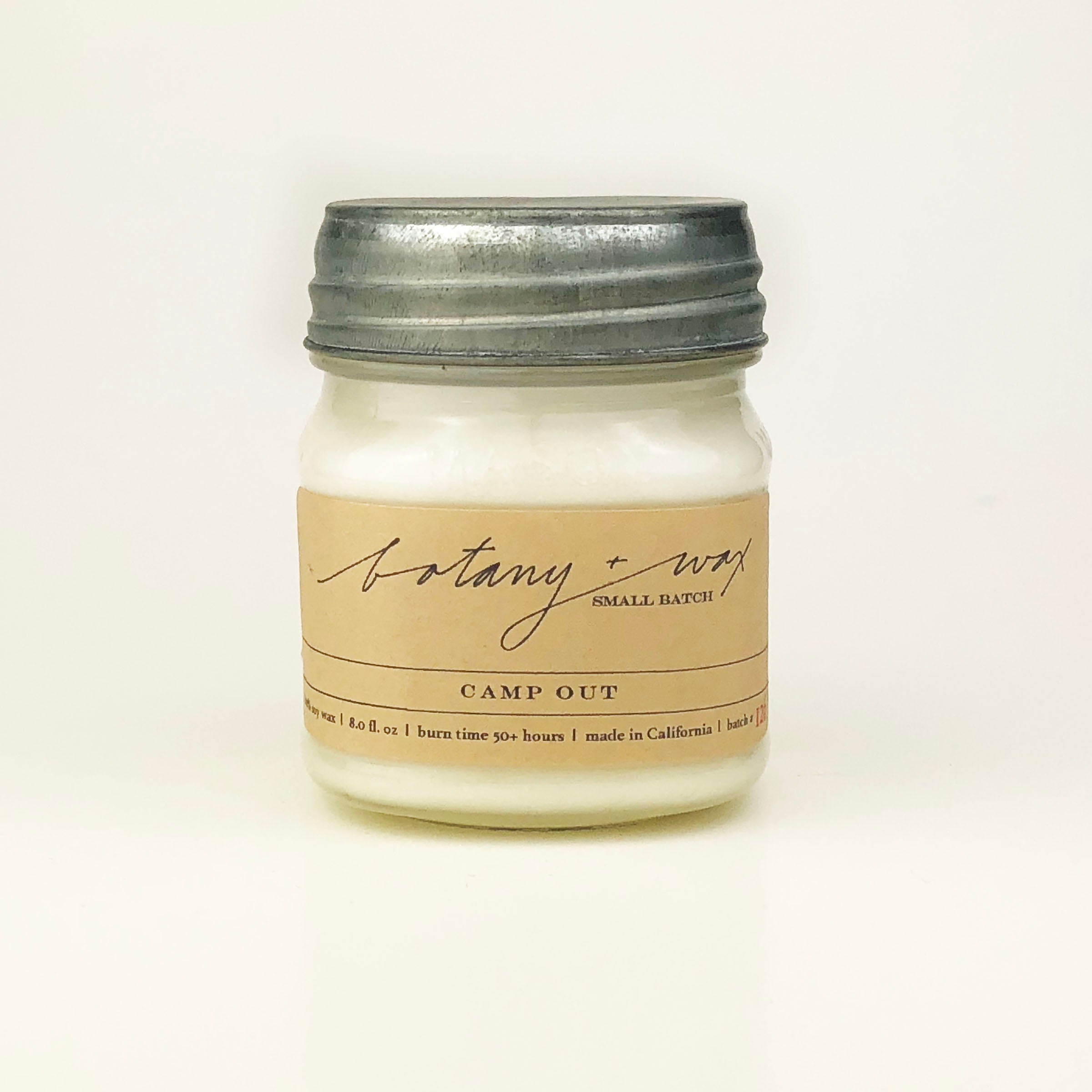 Camp Out 8oz Candle - 100% Soy / Essential Oils / Sandlewood / Clove / Bohemian