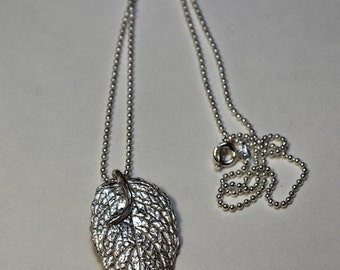 fine silver leaf pendant necklace