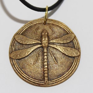 Bronze dragonfly pendant necklace