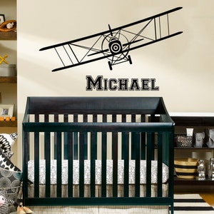 Airplane Wall Decal Name Vinyl Sticker Decals Personalized | Etsy