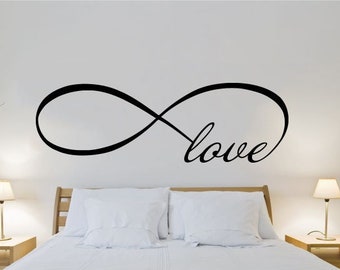 Love Infinity Symbol Bedroom Wall Decal Quote Vinyl Sticker Decals Mural Art Home Decor Infinity Loop Vinyl Lettering Bedroom Decor ZX146