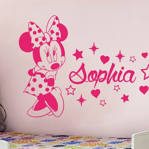 Personalized Name Wall Decal Minnie Mouse Wall Decal Etsy