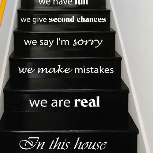 Stair Decals Quotes Stairway Decals Quote in This House We Etsy