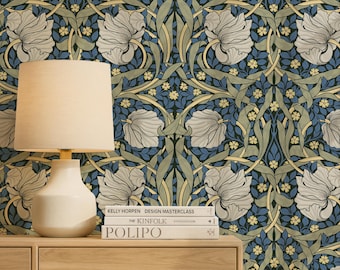 William Morris Floral Wallpaper: Vintage Botanical Peel and Stick Wall Decor