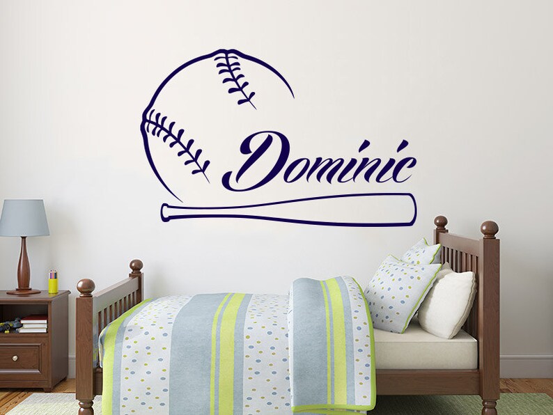 Baseball Name Wall Decal Boy Custom Personalized Boys Name Etsy