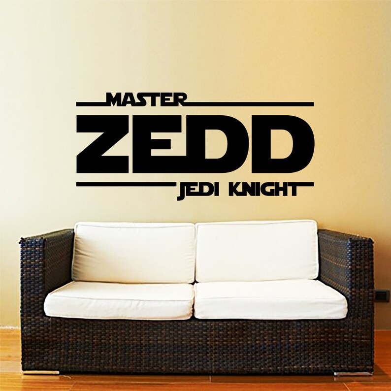 Star Wars Name Decal Quote Master Jedi Knight Vinyl Wall Etsy