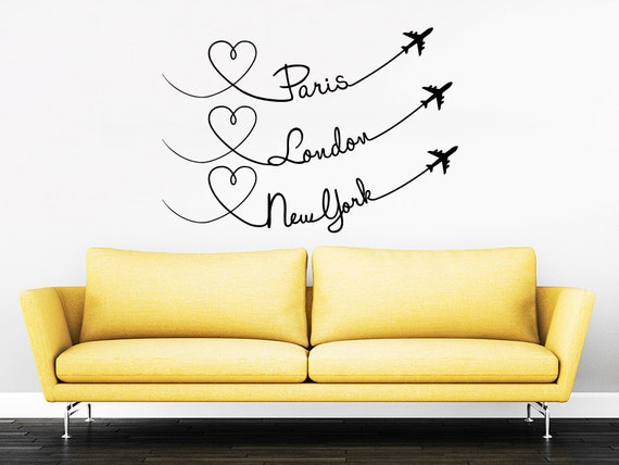 Paris Londres New York Citation Travel Wall Decal Vinyl Etsy Paris Londres New York Citation Travel Wall Decal Vinyl Etsy