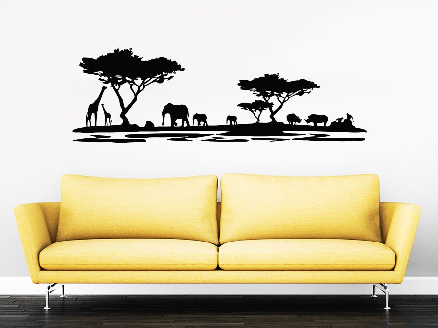 Safari Wall Decal Vinyl Stickers Decals Home Decor Animal Wall Etsy