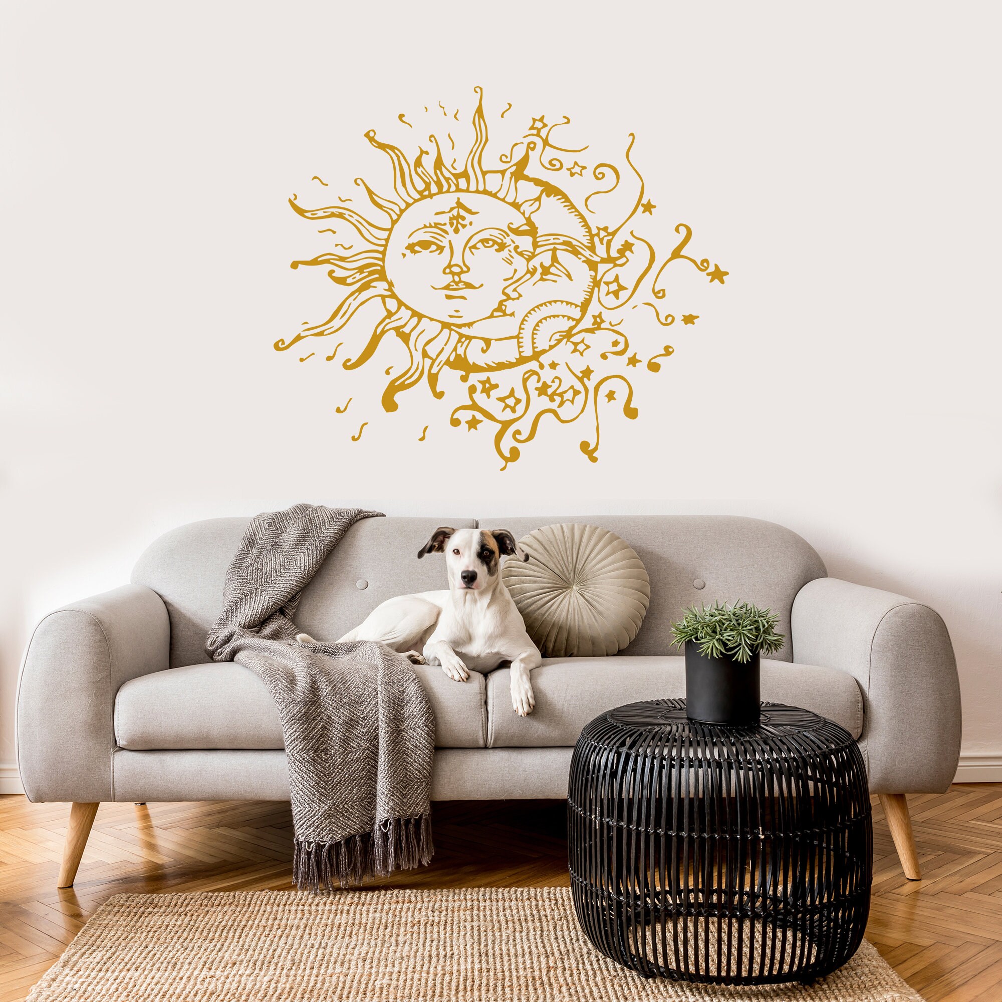 Moon Wall Decal Vinyl Sticker Decals Sun and Moon Crescent Dual Ethnic ...