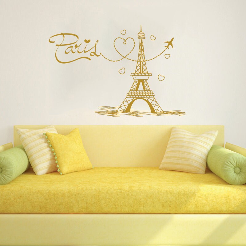 Eiffel Tower Wall Decal Vinyl Stickers Decals Art Home Decor Etsy