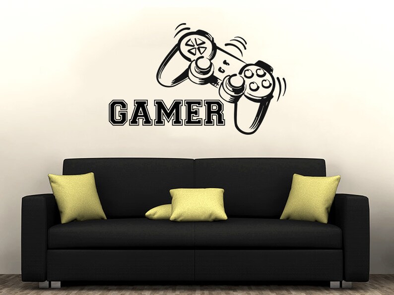 Gamer Wall Decal Vinyl Sticker Decals Game Controllers Gaming Etsy