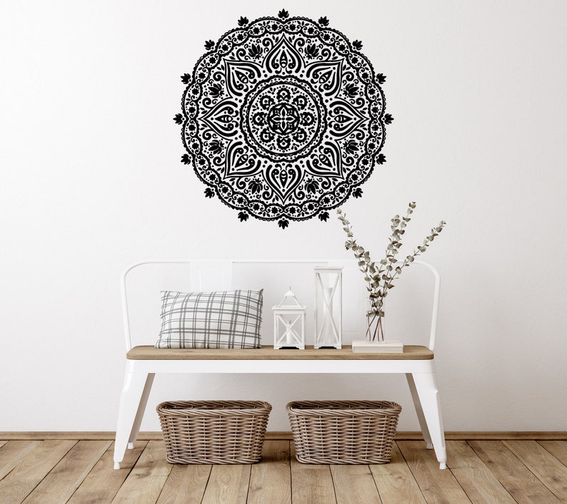 Mandala Wall Decal Yoga Studio Vinyl Sticker Decals Ornament - Etsy