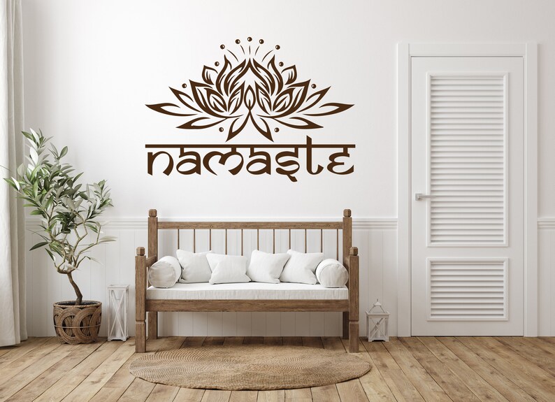 Namaste Wall Decal Quote Lotus Flower Vinyl Sticker Decals - Etsy