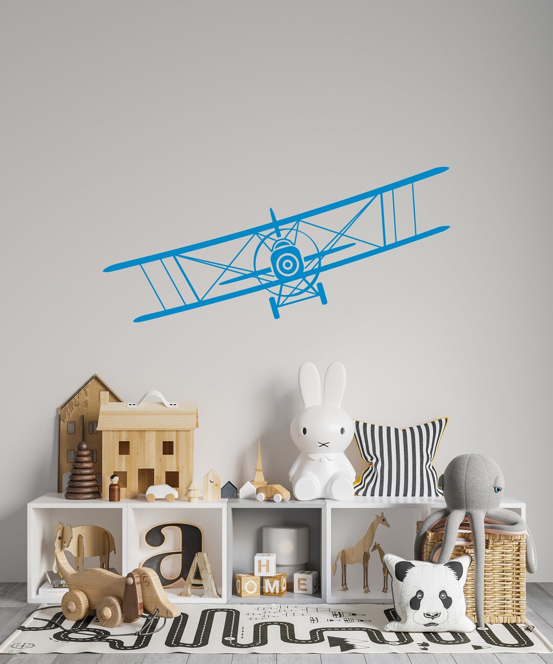 Airplane Wall Decal Vinyl Sticker Decals Biplane Decor Plane Etsy