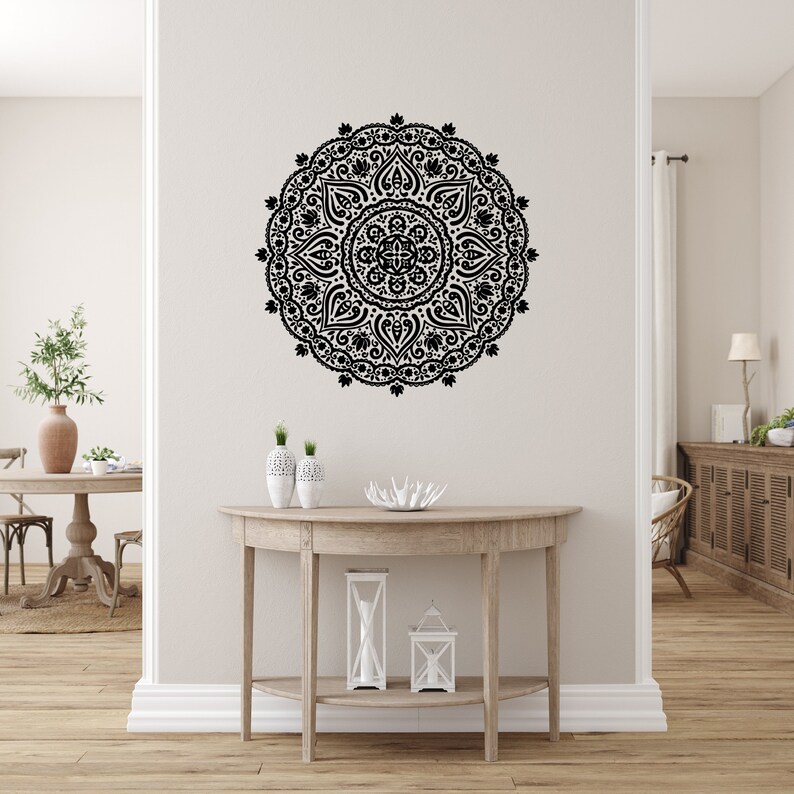 Mandala Wall Decal Yoga Studio Vinyl Sticker Decals Ornament - Etsy