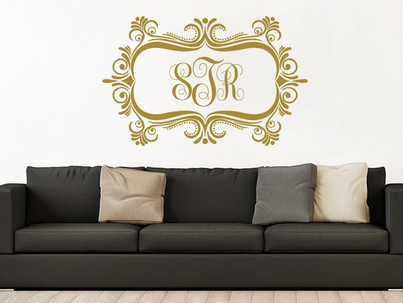 Monogram Wall Decals Personalized Sticker Name Monogram Decal Family Decal S9