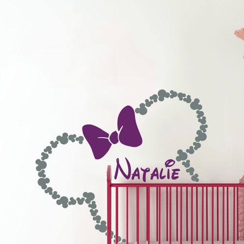 Personalized Name Wall Decal Minnie Mouse Wall Decal Etsy