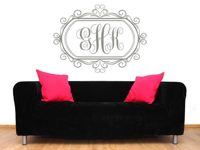 Monogram Wall Decal Vinyl Lettering Family Decor Sticker Etsy