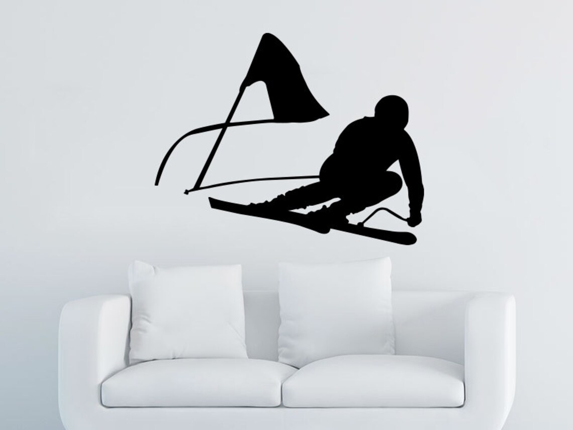 Downhill Skiing Wall Decal Vinyl Stickers Decals Home Decor - Etsy