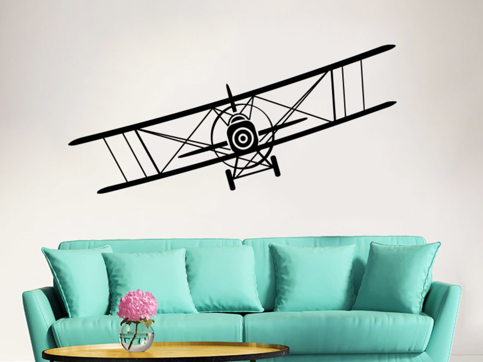 Airplane Wall Decal Vinyl Sticker Decals Biplane Decor Plane Etsy