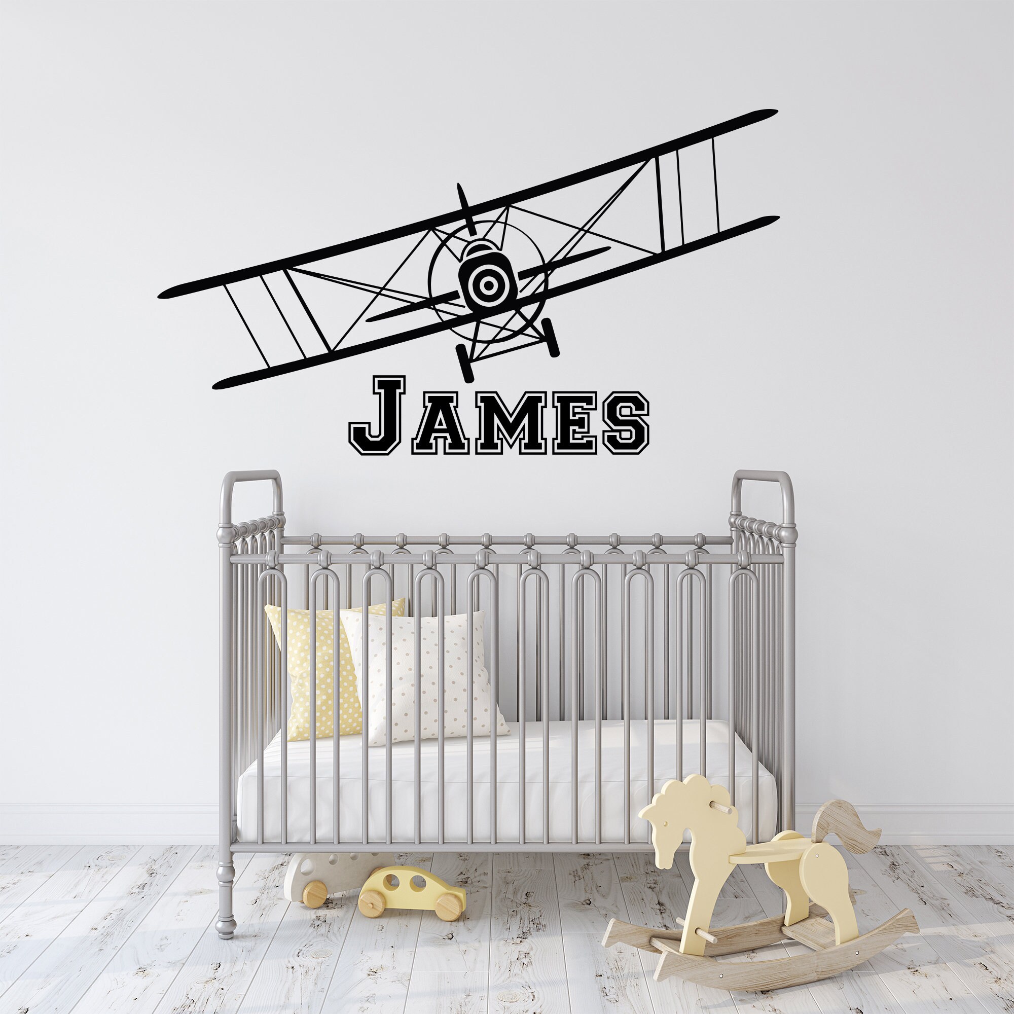 Airplane Wall Decal Name Vinyl Sticker Decals Personalized Custom Name ...