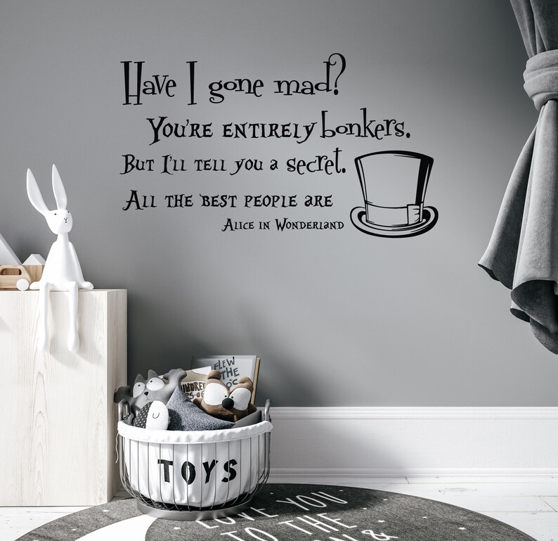 Alice in Wonderland Wall Decal Quote Vinyl Sticker Decals Etsy