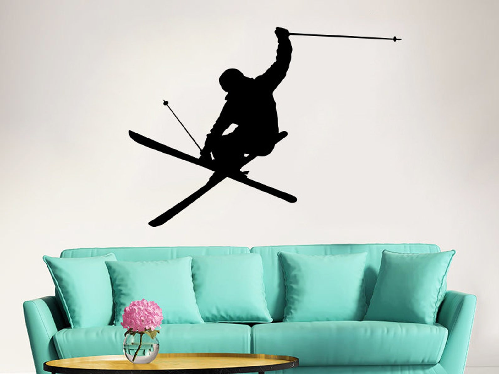 Downhill Skiing Wall Decal Vinyl Stickers Decals Home Decor | Etsy