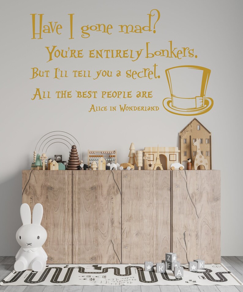 Alice in Wonderland Wall Decal Quote Vinyl Sticker Decals Etsy