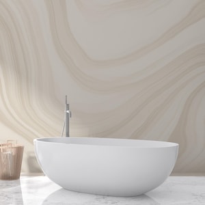 Neutral Agate Wall Mural, Beige Cream Liquid Marble Wallpaper, Peel and Stick, Abstract Geode Art for Modern