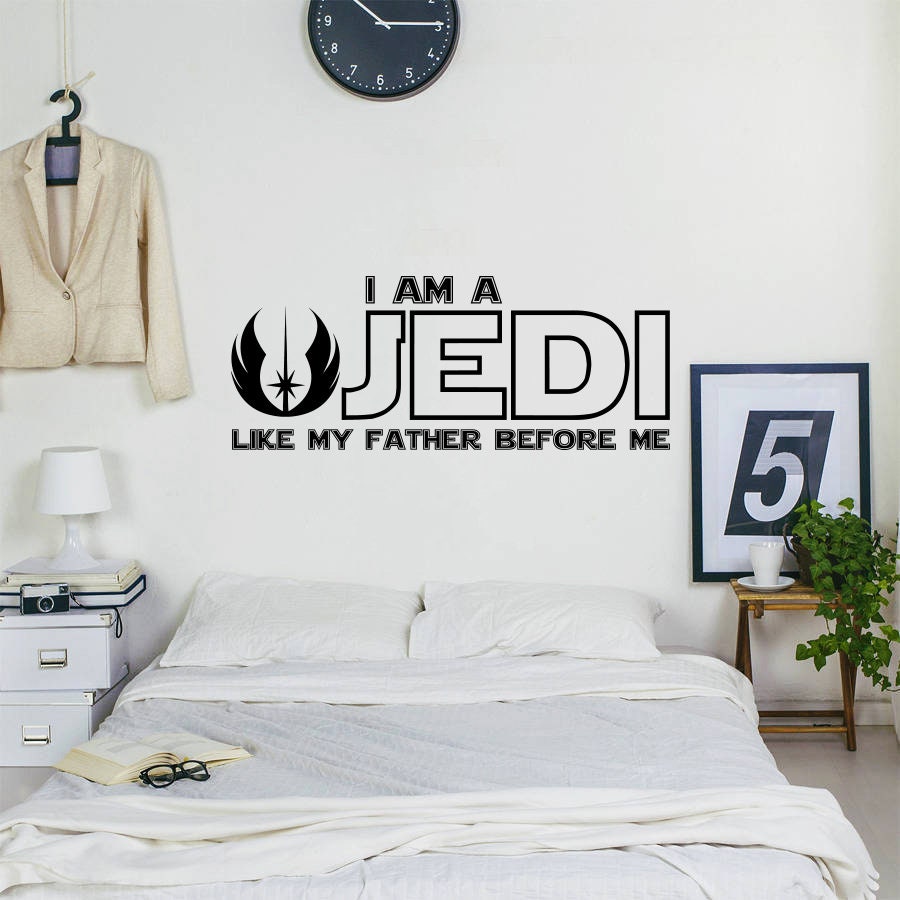 thumbnail image 2 of I Am A Jedi Like My Father Before Me Wall Decal Quote Vinyl Sticker... 2 of 9