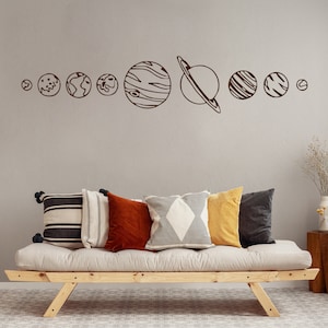 Adesivo de parede do sistema solar, adesivos de vinil espaciais, adesivo científico da NASA, decoração espacial de planetas, decoração de quarto de berçário e sala de aula ZX300