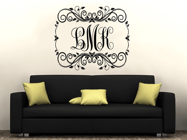 Monogram Wall Decal Vinyl Lettering Family Decor Sticker Etsy
