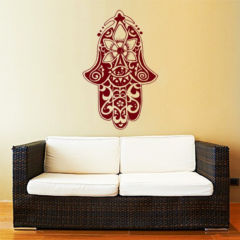 Hamsa Wall Decal Vinyl Sticker Decals Home Decor Hamsa Hand Etsy
