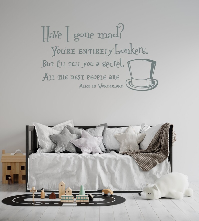 Alice in Wonderland Wall Decal Quote Vinyl Sticker Decals Etsy