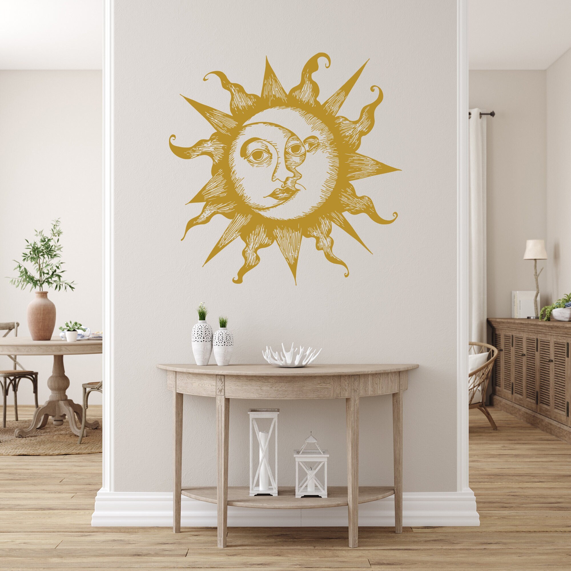 Bedroom Wall Decal Sun Moon Stars Celestial Sun And Moon