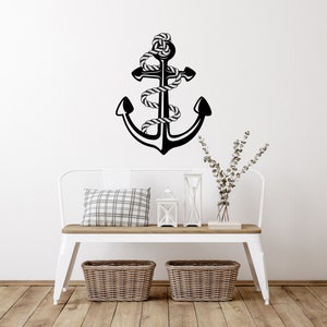 Anchor Wall Decal Vinyl Sticker Decals Sea Ocean Nautical Anchor Marine ...