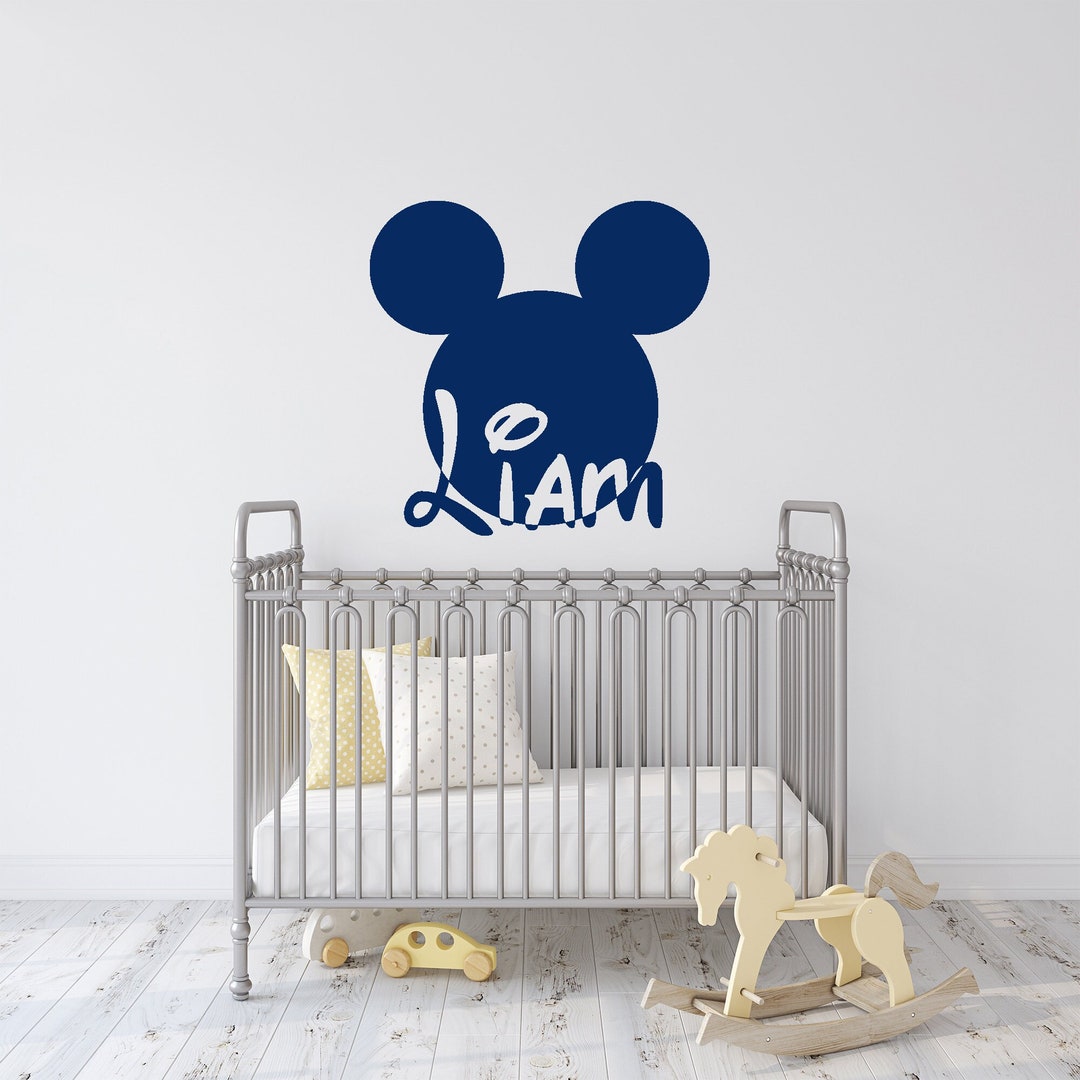 Name Wall Decal Mickey Mouse Head Ears Vinyl Decals Sticker Custom