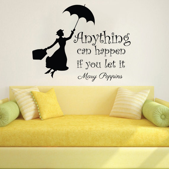 Mary Poppins Wall Decal Angebot Vinyl Aufkleber Decals Zitate Etsy