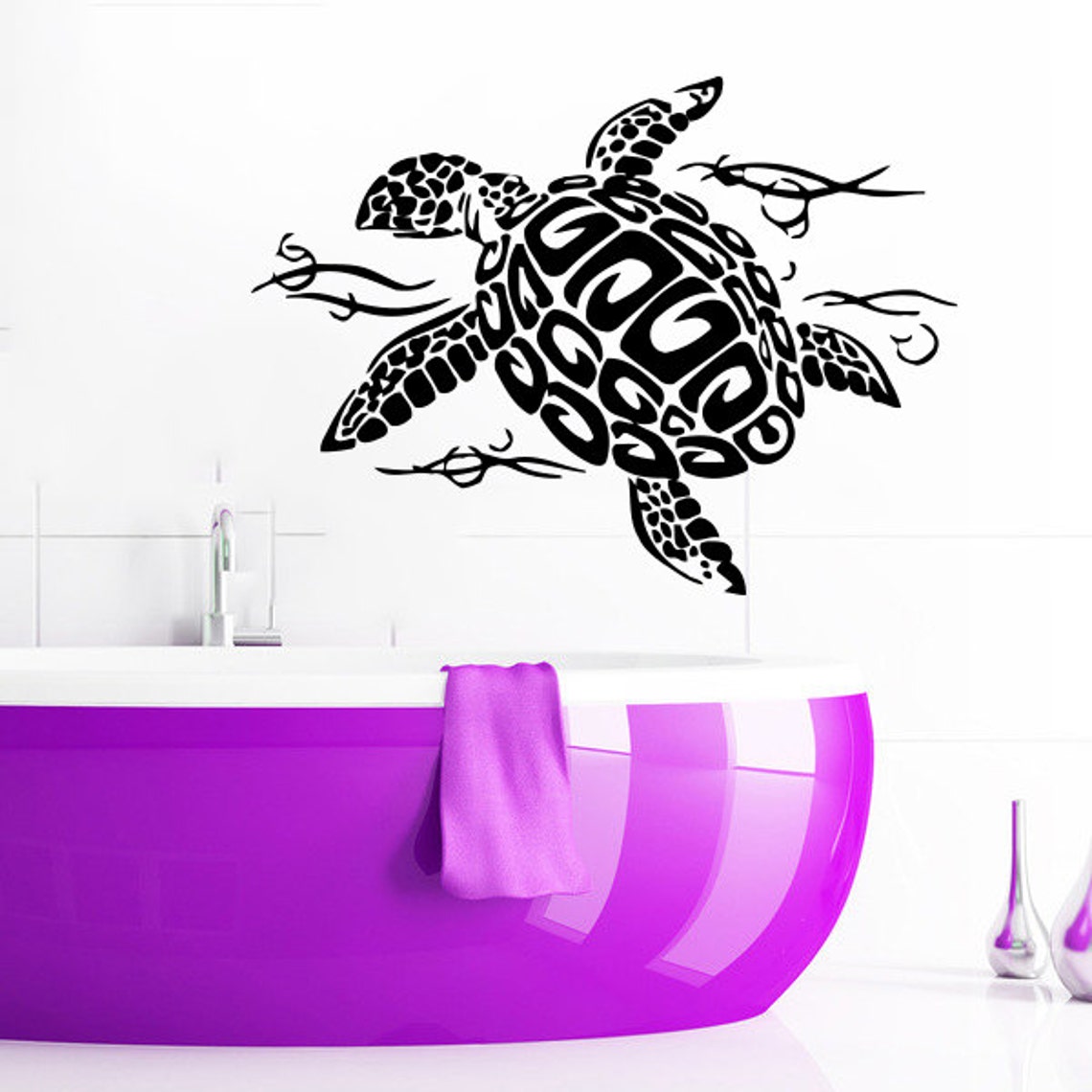 Turtle Wall Decal Vinyl Sticker Decals Tortoise Tortoiseshell Etsy