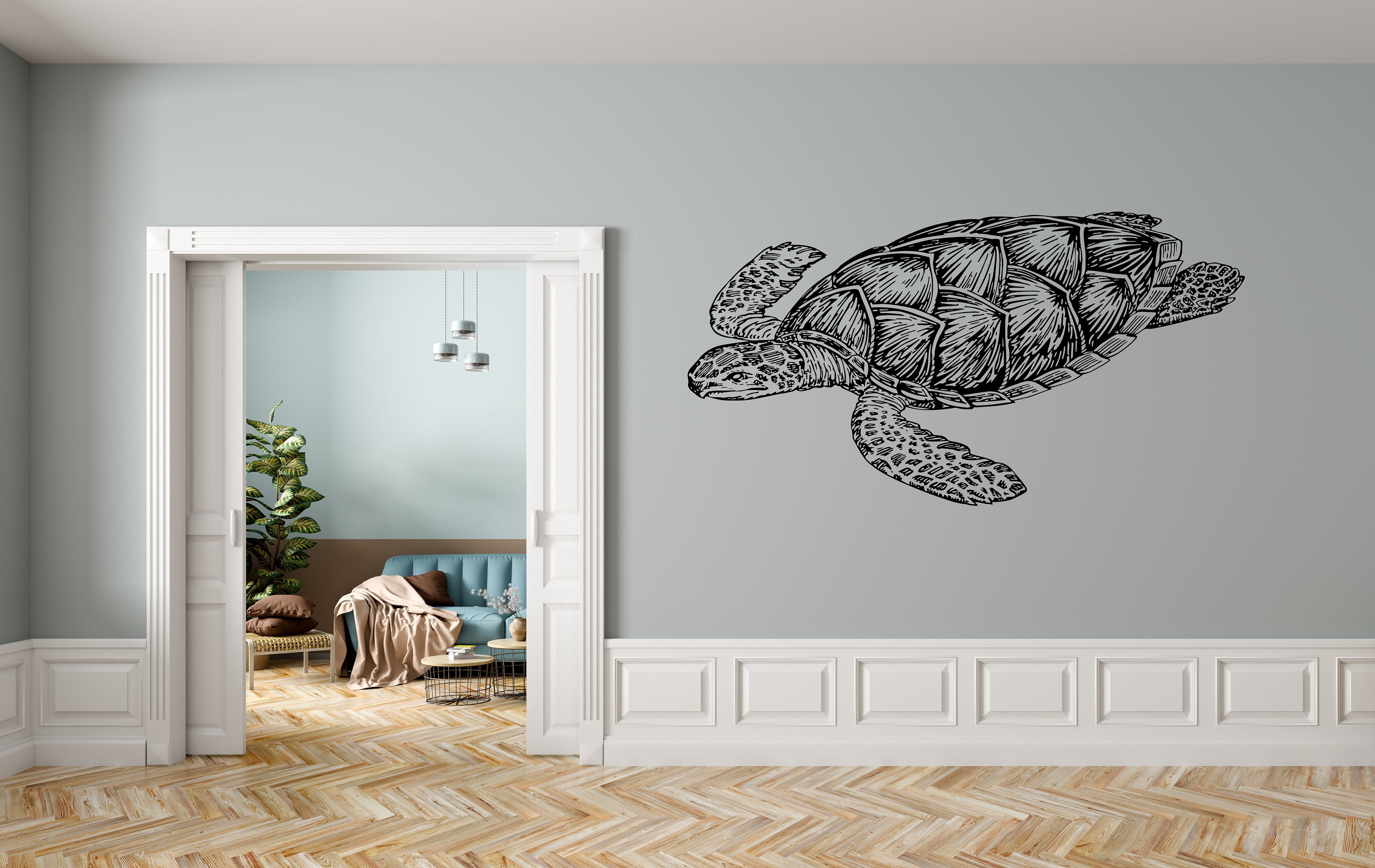 Turtle Wall Decal Vinyl Sticker Decals Tortoise Tortoiseshell | Etsy