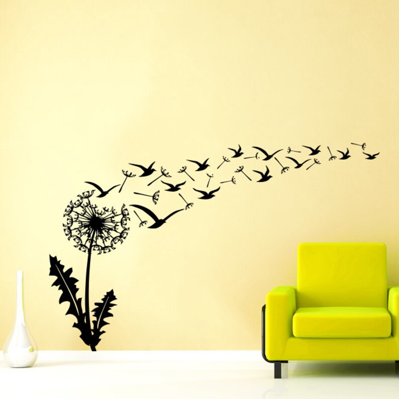 Dandelion Wall Decal Vinyl Stickers Decals Art Home Decor Etsy