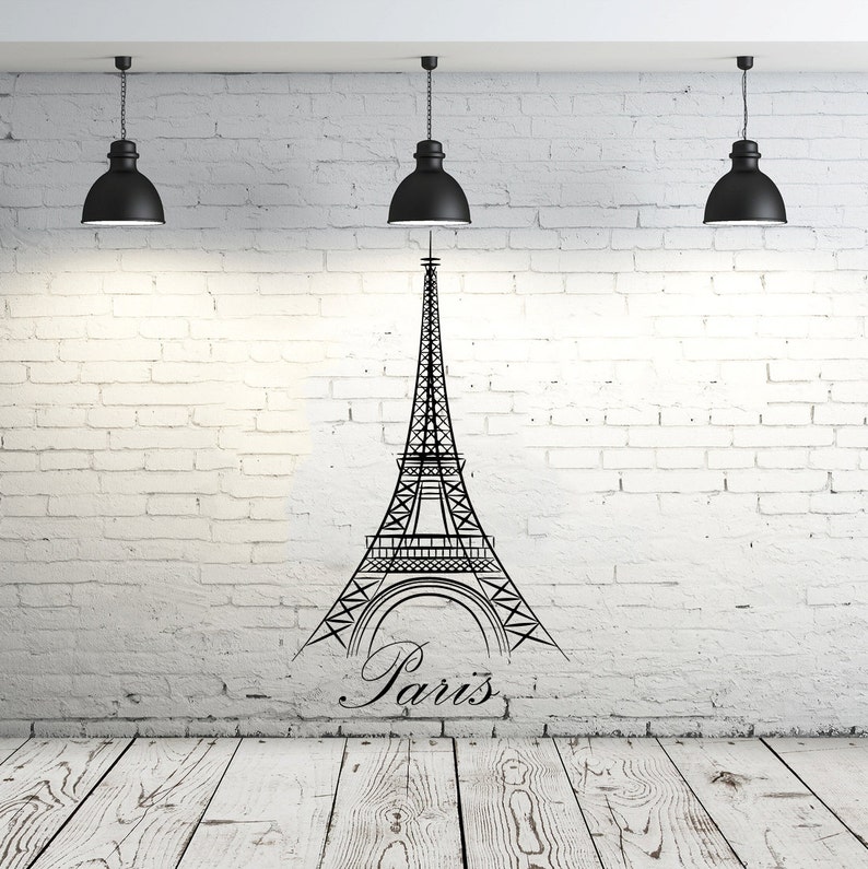 Eiffel Tower Wall Decal Vinyl Stickers Decals Art Home Decor Etsy
