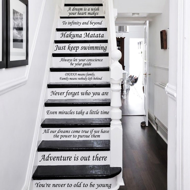 Treppe Decals DisneyZitate Treppe Decals Zitat 13 Schritte Etsy