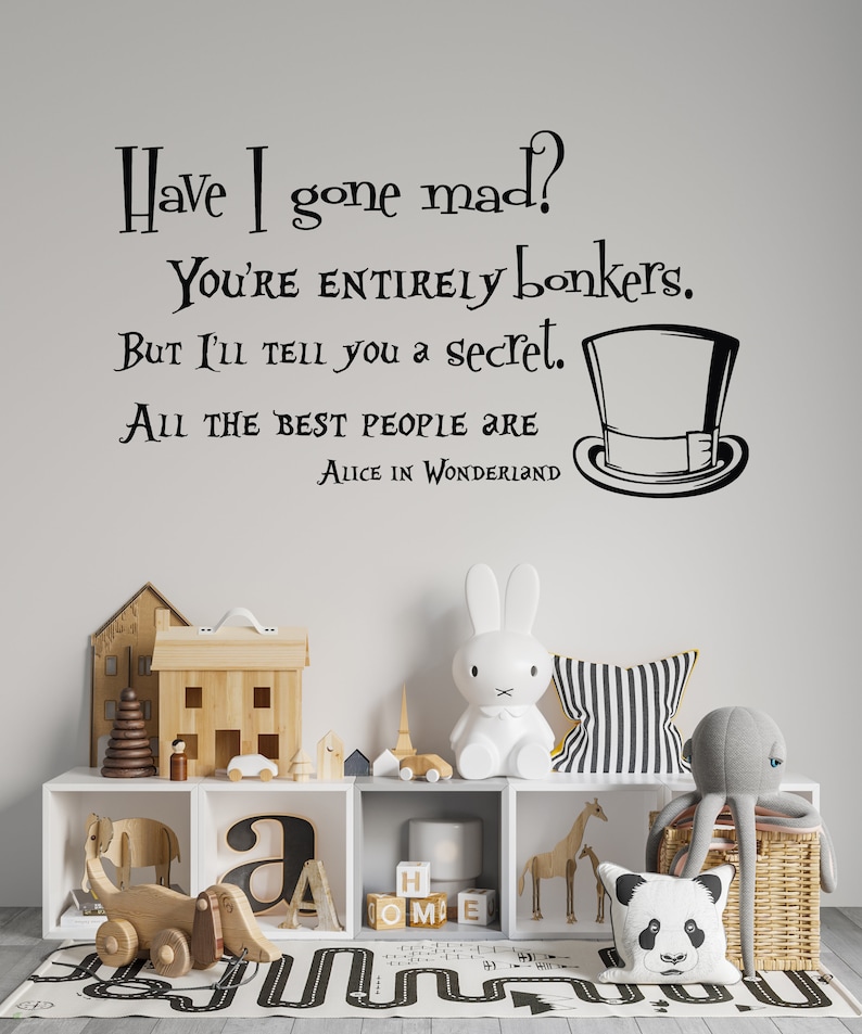 Alice in Wonderland Wall Decal Quote Vinyl Sticker Decals Etsy