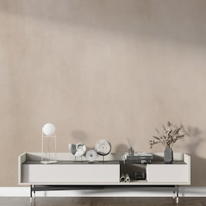 Beige Textured Wallpaper: Faux Limewash Venetian Plaster Effect, Peel and Stick