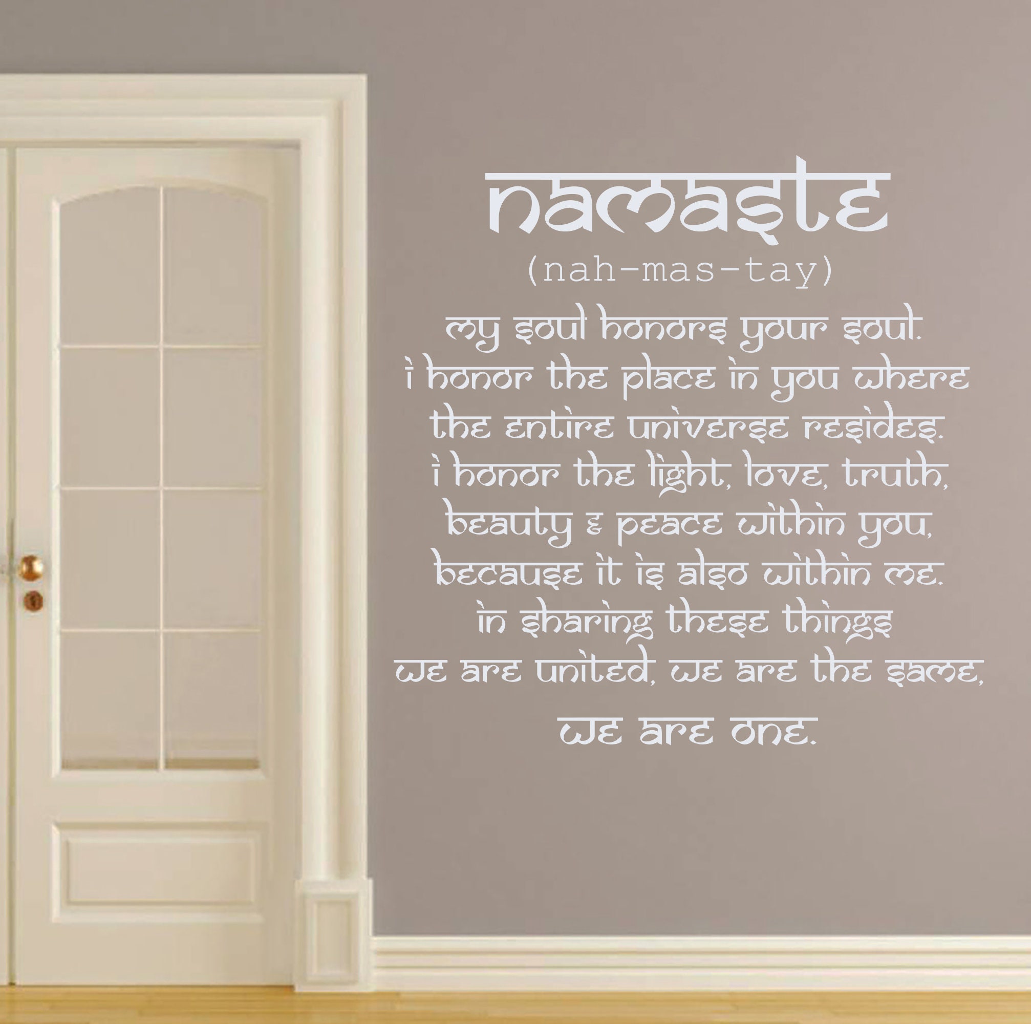 Namaste Wall Decal Quote Vinyl Sticker Decals Quotes Buddha Etsy UK
