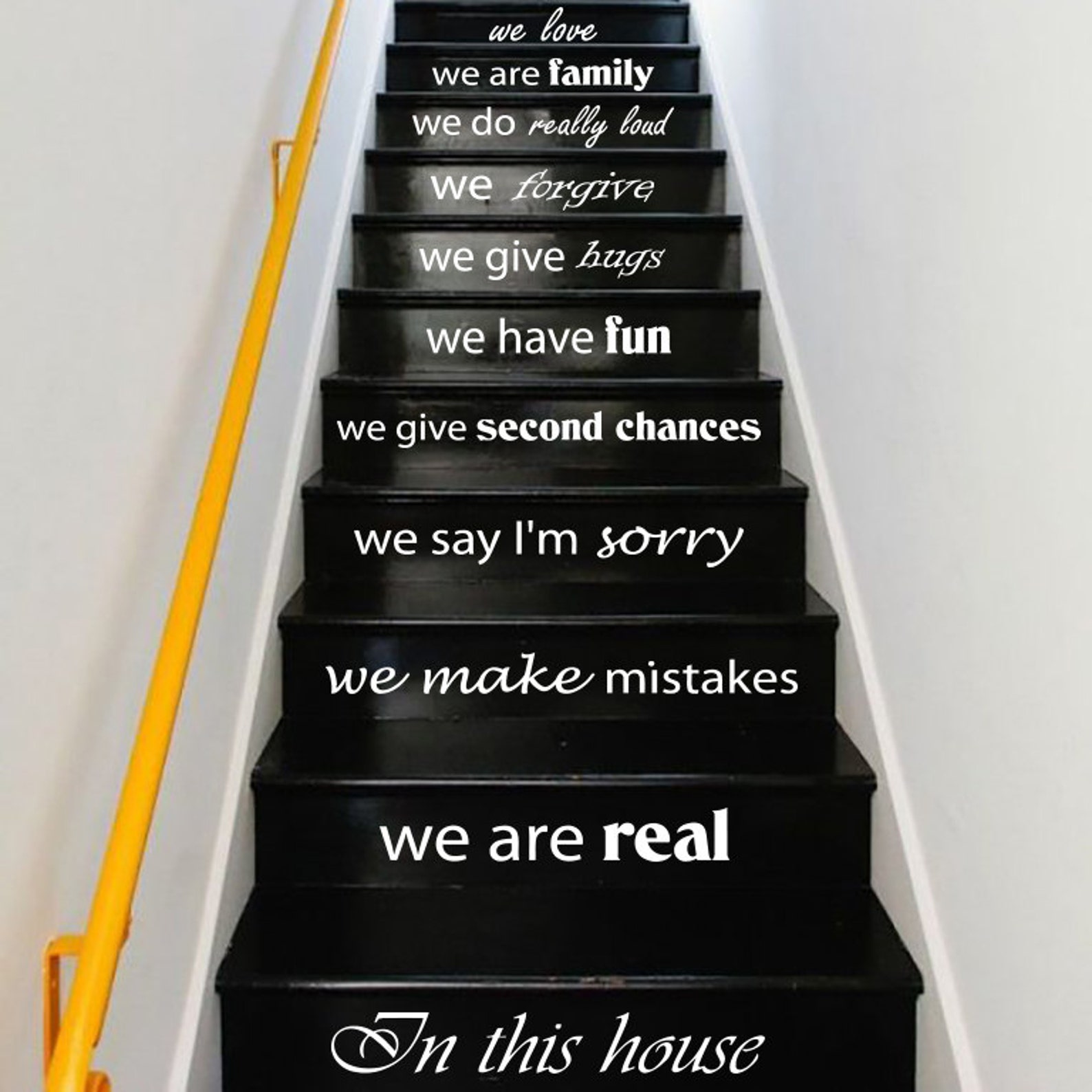 Stair Decals Quotes Stairway Decals Quote in This House We Do Vinyl