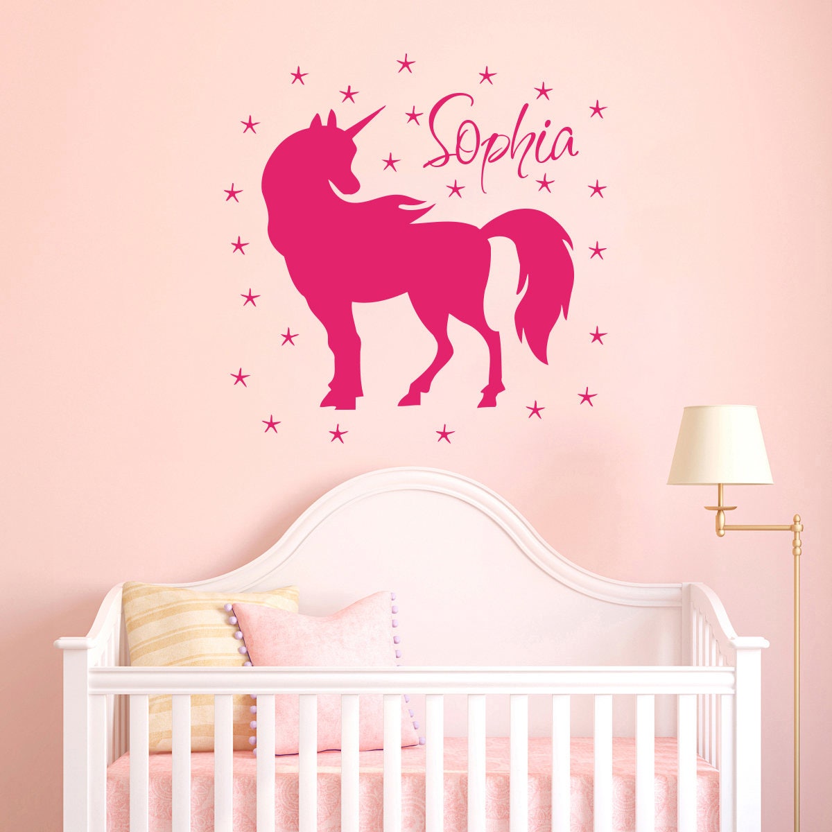 Unicorn Wall Decal Girl Name Vinyl Decals Sticker Custom Name Etsy